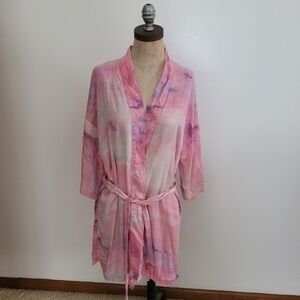 Naomi × Victoria's Secret Pink Tie Dye Lightweight Robe XS/S With Belt